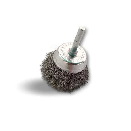 Lot de 10 Brosses Rotatives Ø75mm pour Perceuse, Fil Acier Ø0,30mm, Tige Ø6mm - Kibros.