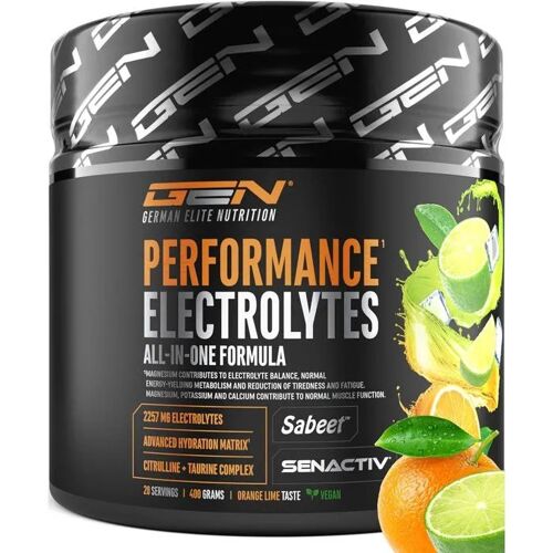 Performance Electrolytes Vegan 400g - Hydratation Avancée Sans Sucre - Citrulline & Taurine - Saveur Orange Citron Vert. 
