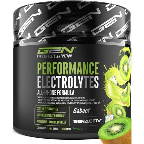 Performance Electrolytes Vegan Kiwi 400g - Hydratation Avancée Avec Citrulline, Taurine, Minéraux Essentiels - Sans Sucre. 