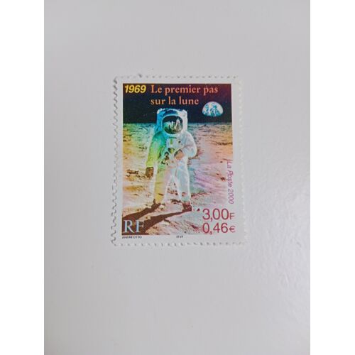 Timbre France3,00f 0,46 Yvert N° 3355 Le Premier Pas Sur La Lune 1969 De 2000