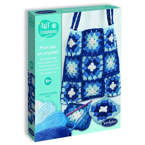 SentoSphère ART & CREATIONS MON SAC EN CROCHET BLEU