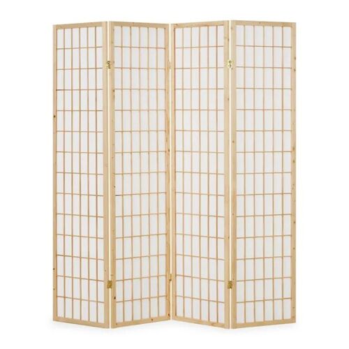 Paravent bois pans Shoji clair pliable