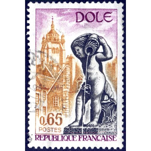 Timbre Oblitéré République Française , Dole , Postes 1971 , 0.65