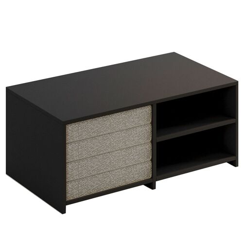 Set de table basse en bois "Gord" - 90 x 45 x 44.1 cm - Anthracite