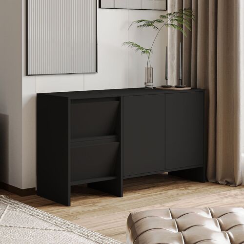 Buffet en bois "Laris 130" - 130 x 44 x 82 cm - Noir