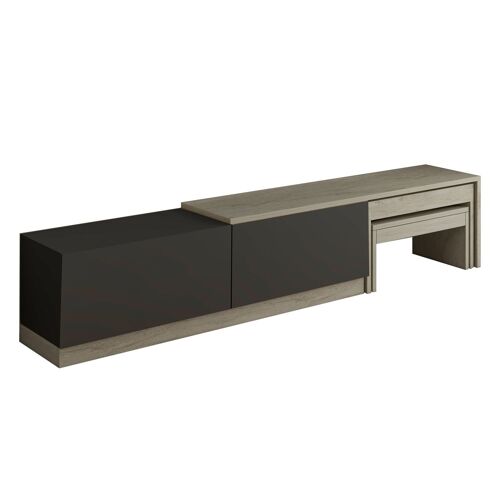 Meuble TV en bois "Nest" - 180 x 30 x 36 cm - Gris anthracite