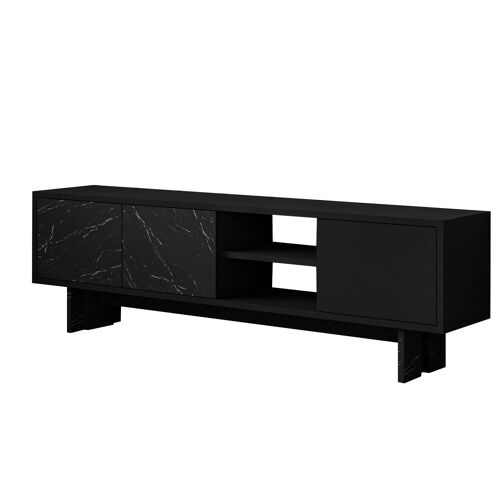 Meuble TV en bois "Ravello" - 150 x 30 x 45 cm - Noir