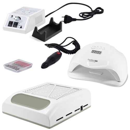 Kit Manucure Avec Lampe Uv, Ponceuse Ongles Et Aspirateur 80w Multicolore
