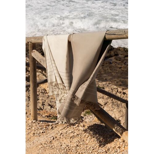 Serviette De Plage En Coton Calicut Moka Brown 100 X 180 Cm