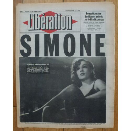 Libération N° 1358 - 1er Octobre 1985 - Mort De Simone Signoret / Nouvelle-Calédonie : Tjibaou Doit Gagner La Paix / Gérard Manset / La Cocaïne Met Les Sponsors Us Sur La Paille /