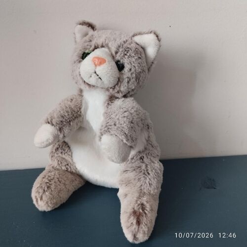 F/ petit doudou chat marron-beige Crations Dani
