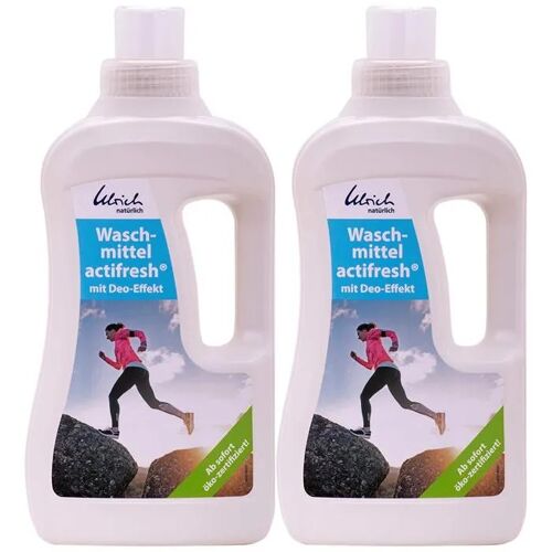 Lessive liquide, Ulrich Natürlich actifresh, 2x1 litre, avec déo-effet, lessive écologique, certifiée vegan