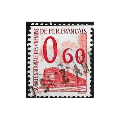 France 1960, Beeau Timbre Pour Petit Colis, Yvert 37, Motif Locomotive Électrique, 0.60f. Rouge, Oblitéré, Tbe