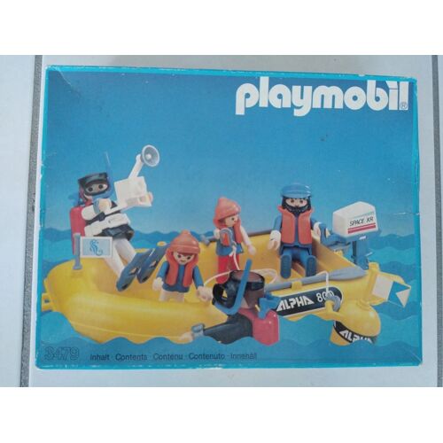 3479 PLAYMOBIL SYSTEM EXPLORATION : Bateau Pneumatique Océanographe (MISB 1985)