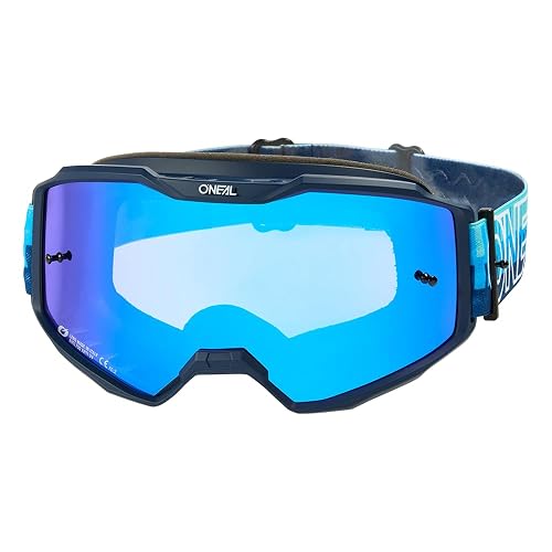 Oneal B-10 Striped Clear Lunettes De Motocross, Bleu Pour Hommes
