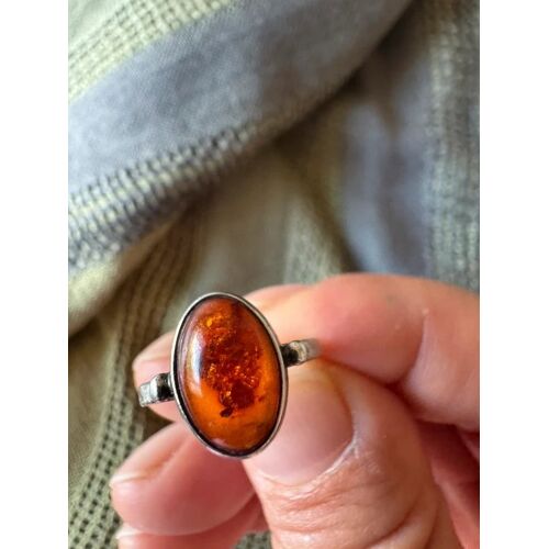 Bague Ambre Argent Authentique