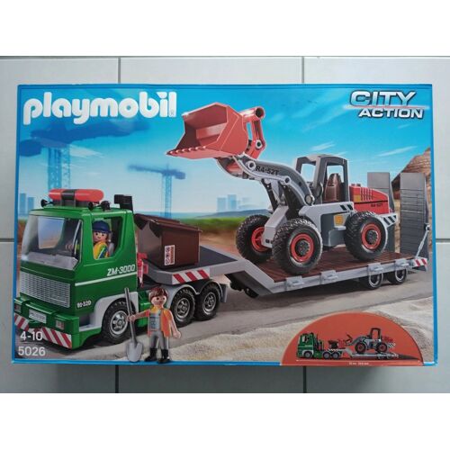 5026 Playmobil action city : camion porte char/ plateau / bull chargeur (2012)