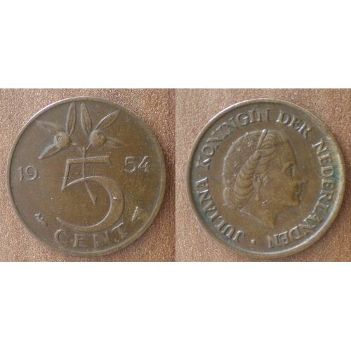 Pays Bas 5 Cent 1954 Piece Cents Florin Netherlands