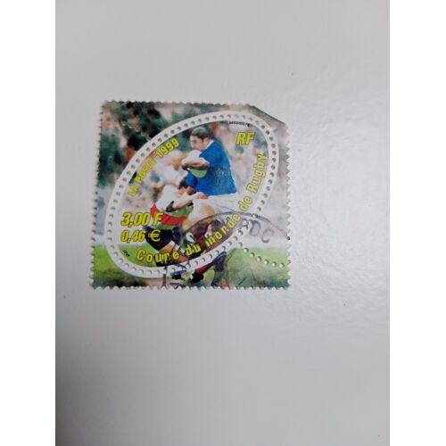 Timbre France 0,46 3,00f Oblitere N° 3280 Coupe Du Monde De Rugby De 1999