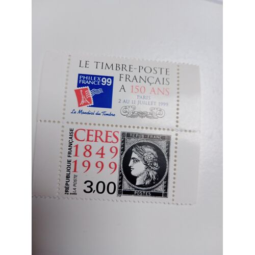 Timbre France 3,00 (2 Timbres) Yvert N° 3211 Ceres Noir Avec Vignette Ref Bnj 32 De 1999