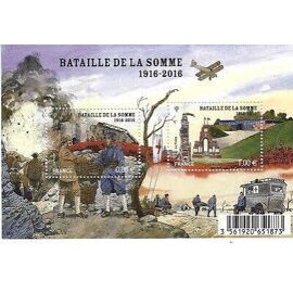 Première Guerre Mondiale : Centenaire De La Bataille De La Somme Feuillet 5075 Année 2016 N° 5075 5076 Yvert Et Tellier Luxe