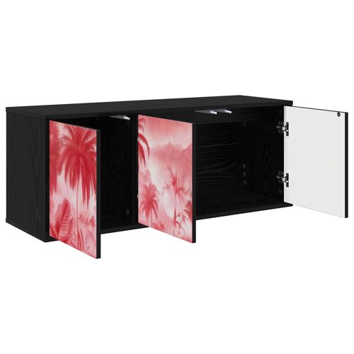 vidaXL Meuble TV mural AACHEN 102 x 33 x 40 cm Chêne noir
