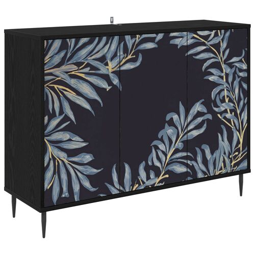 vidaXL Buffet DOKKUM Chêne noir 102 x 33 x 76 cm Bois d'ingénierie