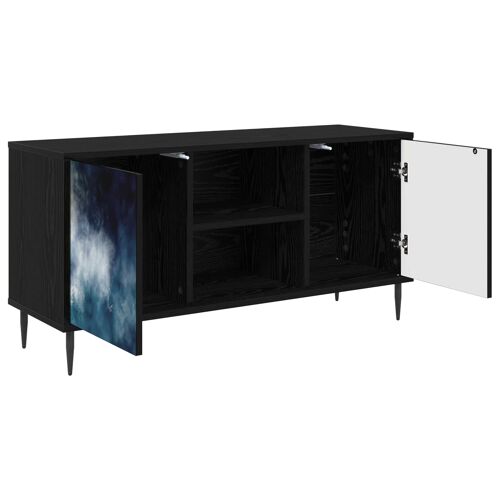 vidaXL Meuble TV RAALTE 102 x 33 x 51 cm Chêne noir Bois d'ingénierie