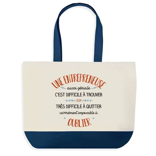 Sac Shopping Bleu Entrepreneuse Aussi Géniale ¿ Cabas Coton Solide & Pratique pour Courses, Travail ¿ Idée Cadeau Original