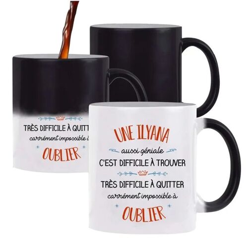 Planetee Tasse Magique Ilyana Aussi Géniale ¿ Mug Qui Change Couleur Avec La Chaleur ¿ Idée Cadeau Original Patronne Collègue ¿