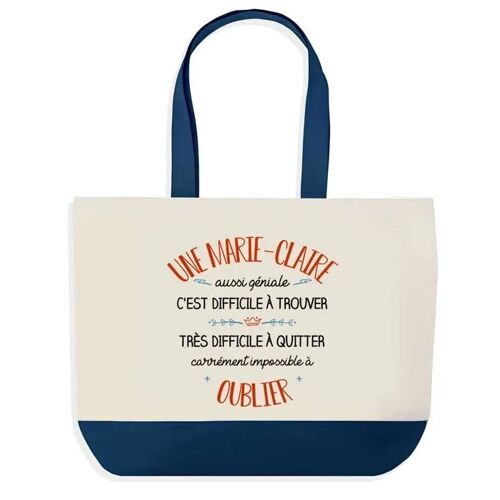 Sac Shopping Bleu Marie-Claire Aussi Géniale ¿ Cabas Coton Solide & Pratique pour Courses, Travail ¿ Idée Cadeau Original Collègue