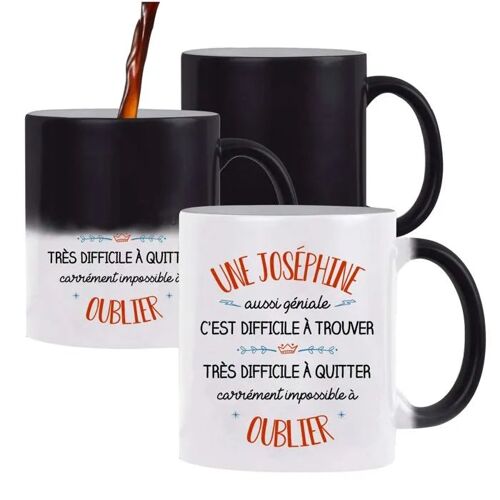 Planetee Tasse Magique Joséphine Aussi Géniale ¿ Mug Qui Change Couleur Avec La Chaleur ¿ Idée Cadeau Original Patronne Collègue ¿