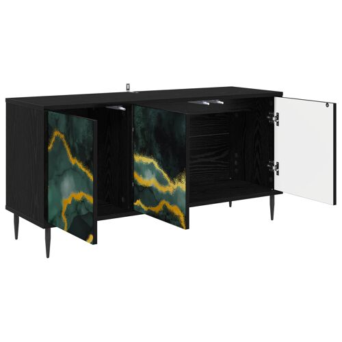 vidaXL Meuble TV WIJHE 102 x 33 x 51 cm Chêne noir Bois d'ingénierie