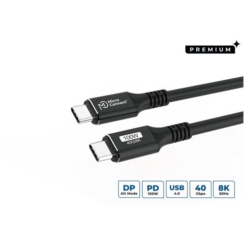 Microconnect USB4CC05 câble USB USB4 Gen 3x2 0,5 m USB C 100 W Noir