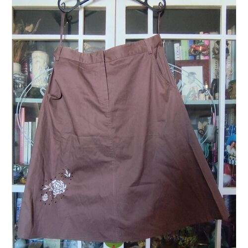 Jupe Trapèze Marron Kaki