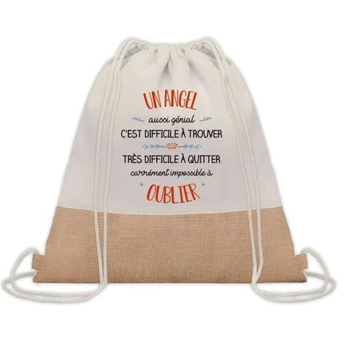 Sac à Dos Toile et Jute Ami Aussi Génial ¿ Sac avec Cordelettes ¿ Idée Cadeau Original Collègue, Anniversaire, Départ Retraite ou
