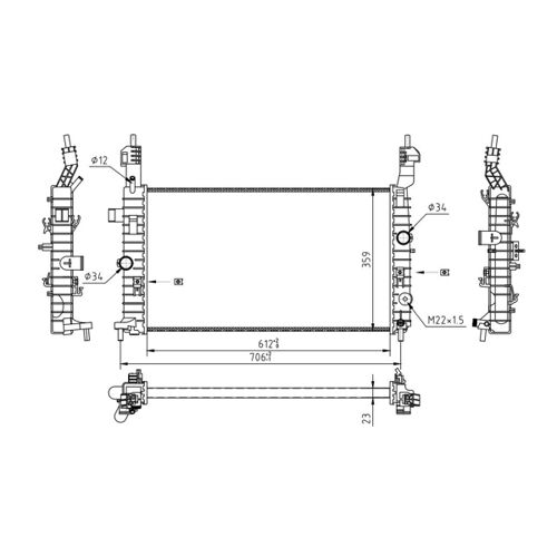 Hart 620 271 Radiateur, Refroidissement Du Moteur Pour Opel