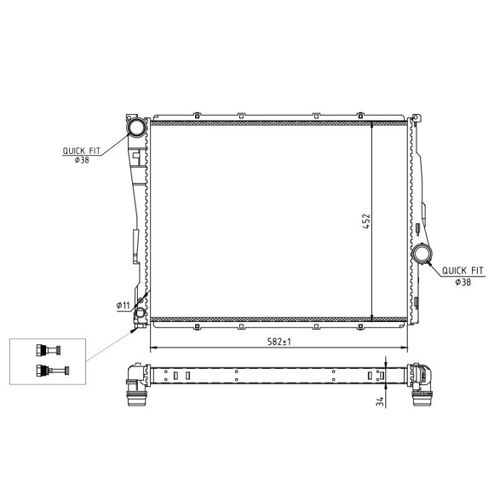 Hart 603 374 Radiateur, Refroidissement Du Moteur Pour Bmw