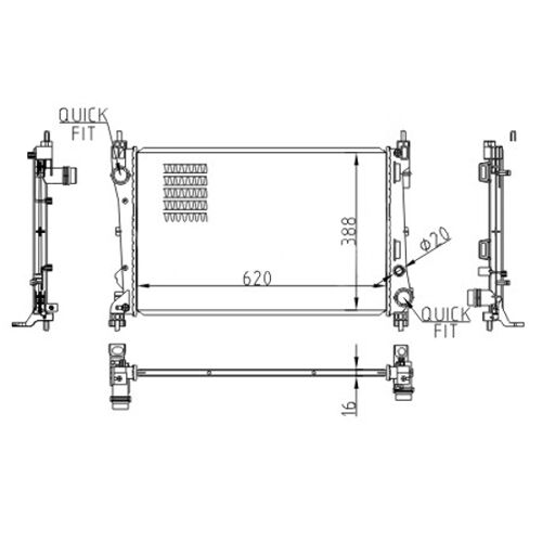 Hart 620 607 Radiateur, Refroidissement Du Moteur Pour Fiat, Opel