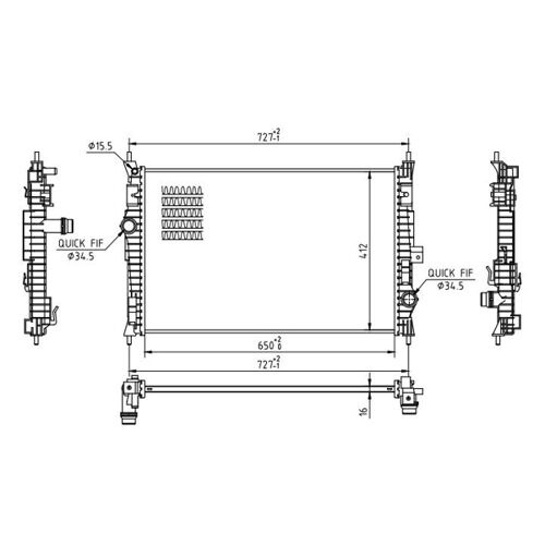 Hart 618 144 Radiateur, Refroidissement Du Moteur Pour Citroën, Ds, Opel, Peugeot, Vauxhall