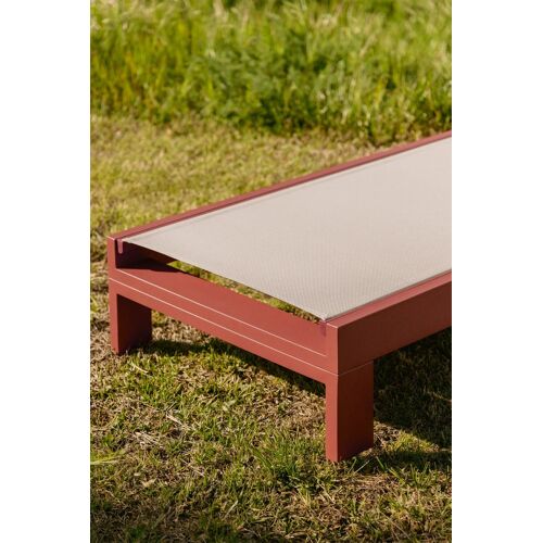 Pack De 2 Chaises Longues Inclinables En Aluminium Avec Coussin Akelia Terracota