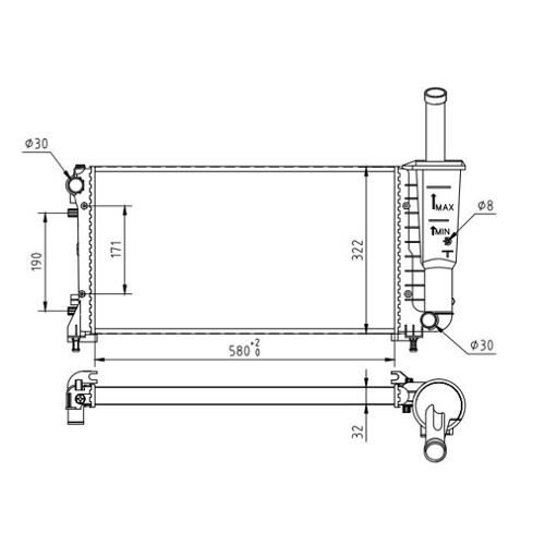 Hart 611 773 Radiateur, Refroidissement Du Moteur Pour Fiat