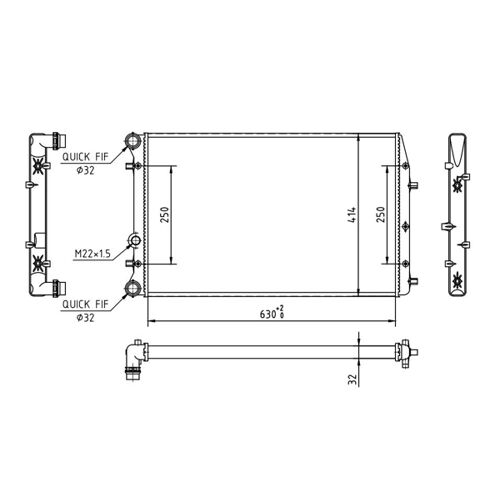 Hart 620 251 Radiateur, Refroidissement Du Moteur Pour Seat, Skoda, Vw