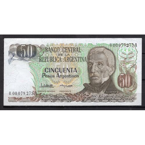 Billet De Banque Argentine 50 Pesos Argentinos Non Daté (1983-1984) Pick 314 Dimension 155 × 75 Mm