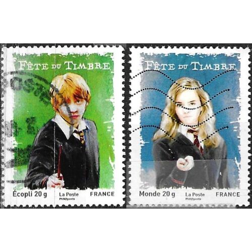 France 2007, Beaux Timbres Oblitérés Yvert 4025 Et 4026, Univers Harry Potter, Ron Wesley Et Hermione Granger.