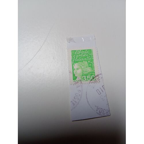 Timbre France Oblitéré 3,50 Yvert N° 3092 Type Marianne D E Luquet Vert-Jaune De 1997 +