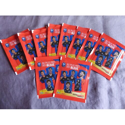 Pochette Panini, Foot, Au Plus Près Des Bleus. 2 Images Autocollantes Et 1 Carte Par Pochette. 2020 Intermarché