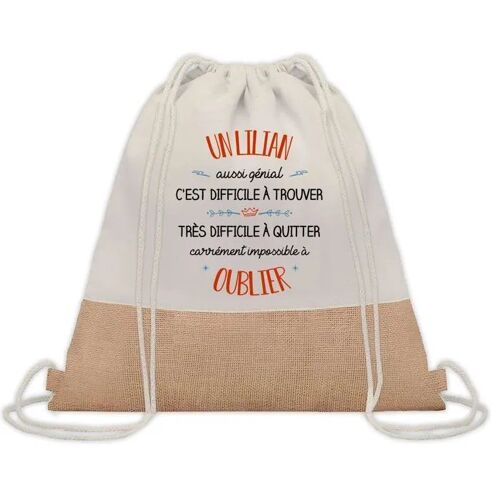 Sac à Dos Toile et Jute Lieutenant Aussi Génial ¿ Sac avec Cordelettes ¿ Idée Cadeau Original Collègue, Anniversaire, Départ