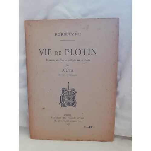 Vie De Plotin Porphyre