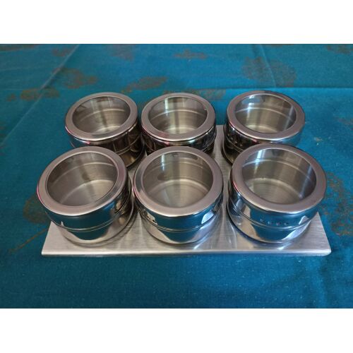Lot De 6 Petits Pots D'Épices Aimantés
